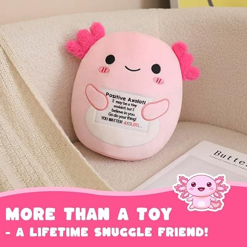 TOYSYM Axolotl Plush Toy, Inspirational Support Cute Axolotl Stuffed Animal, Toys Axolotls Stuff Plush Pillow Soft Plushie Doll Gifts Home Decoration for Girls Boys Kids Toddler thumbnail 7