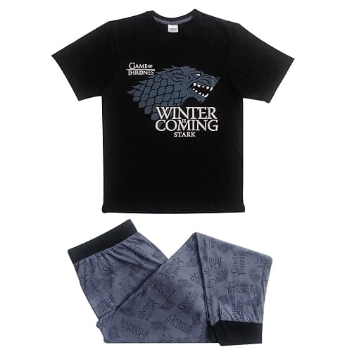 TDP Textiles Mens/Boys Official Game Of Thrones Winter Is Coming Stark Pyjama Set/Pyjamas Size S-XL, Multi - Image 1