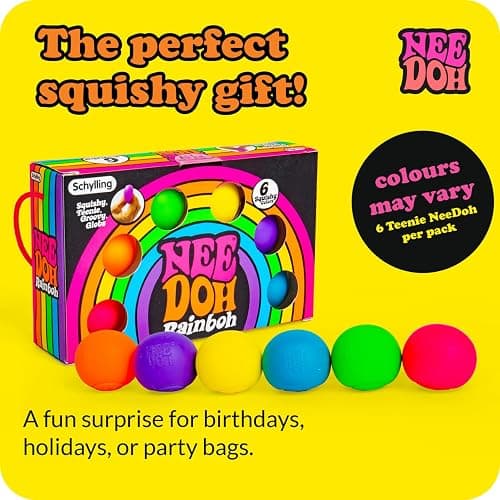 Schylling NeeDoh Rainboh Teenie - Sensory Squeeze Toy - Contains 6 Mini Groovy Globs - 1.5" Wide - Multicolored thumbnail 6