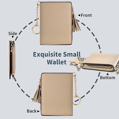 Gostwo Small Wallets for Women, Stylish Womens Wallet with ID Window, Zippered Coin Pocket and Tassel. Cute RFID Wallet for Women, ideal for Teen Girls, Commuters, and Women for Daily Use thumbnail 7