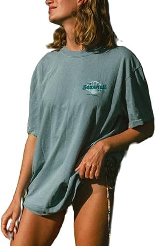 Womens Teens Oversized Graphic Tshirts Y2k Flower Fruit Vintage Tees Beach Surfer Casual Short Sleeve T-Shirts - Image 1