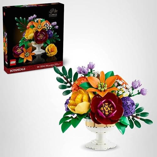 LEGO Botanicals Flower Arrangement Artificial Flowers Building Set - Decor for Table Display - Gift for Birthdays - Unique Bouquet for Adults, Ages 18+ - 10345 thumbnail 7