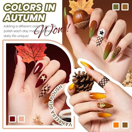 VANREESA 48 Pcs Gel Nail Polish Set 42 Colors Spring Summer Fall Winter Gel Polish with 2 Pcs Base Coat & 4 Effects Top Coat Nail Kit Gifts for Women Girls Nail Art Salon at Home thumbnail 5