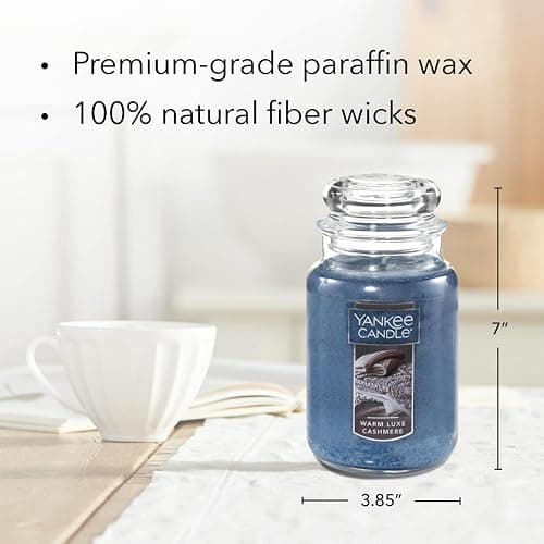 Yankee Candle Warm Luxe Cashmere Scented Classic 22oz Large Jar Single Wick Aromatherapy Candle Over 110 Hours of Burn Time Quality Paraffin Grade Wax Hand Straightened Wick thumbnail 3