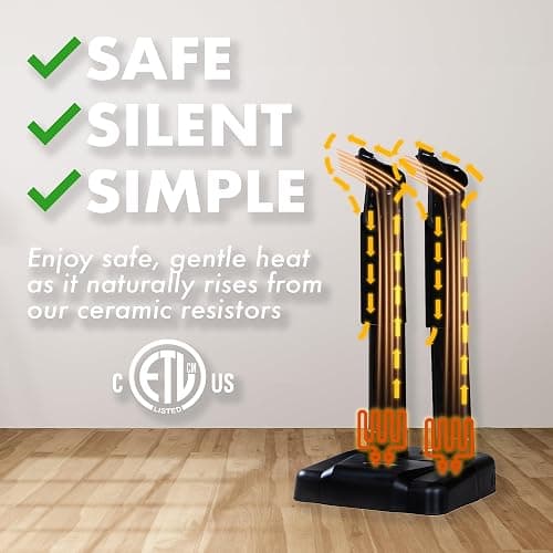 JobSite Boot Dryer - Silent Shoe Dryer & Warmer For Work Boots, Gloves & Shoes - Fanless Convection Dry - Helps Reduce Odor thumbnail 3