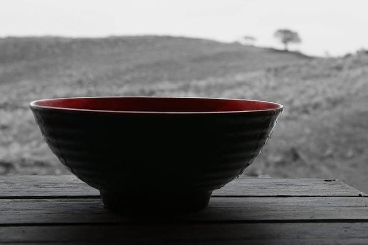 4 Ramen Bowls, 12 pieces Pho set. Red Black Ramen Bowl Set. Unbreakable Melamine. Asian Japanese soup. Spoons And Chopsticks kit. . XL 37 oz. Noodles, Rice, Udon, Thai, Chinese, Korean, Wonton, Miso thumbnail 2