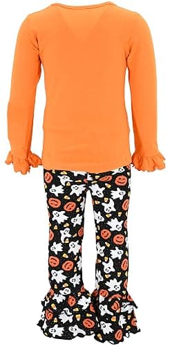 Unique Baby 2 Piece Girls Double Ruffle Leggings and Long Sleeve Shirt Clothes Set Kid and Toddler Girl Outfit thumbnail 4