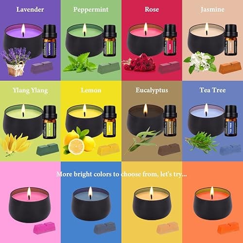 SAEUYVB Candle Making Kit for Adults with Hot Plate, DIY Starter Soy Candle Making Supplies/Kit - Perfect as Home Decorations（Black） thumbnail 4