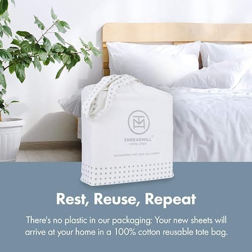 Threadmill 100% Cotton Sheets for Twin XL Size Bed - 600 Thread Count Twin XL Bed Sheets Set with 15” Deep Pocket - Sateen Weave 3-Piece Bedding Set with Cooling Effect, Blue - Light Blue Solid - Twin XL thumbnail 7
