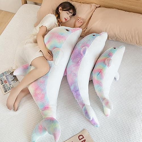 LVPU Dolphin Stuffed Animals Plush Pillows Soft Sea Animal Plush Toys Dolls Stuffed Animal Plushies Gifts for Kids (Purple Orchid-19.2 Inches) thumbnail 7