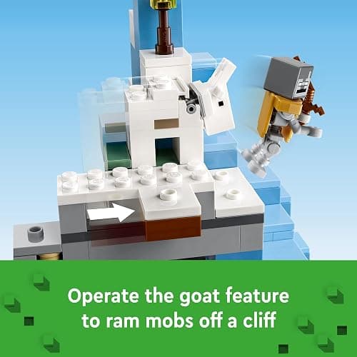 LEGO Minecraft The Frozen Peaks 21243, Cave Mountain Set with Steve, Creeper, Goat Figures & Accessories, ICY Biome Toy for Kids Age 8 Plus Years Old thumbnail 4