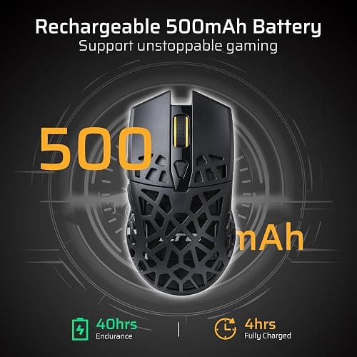 LTC GM023 Tri-Mode Wireless Gaming Mouse, Black | 79g Ultra-Light Honeycomb Design, 2.4Ghz/BT/Wired, 6-Level DPI 8000, 6 Programmable Buttons, Pro Software thumbnail 7