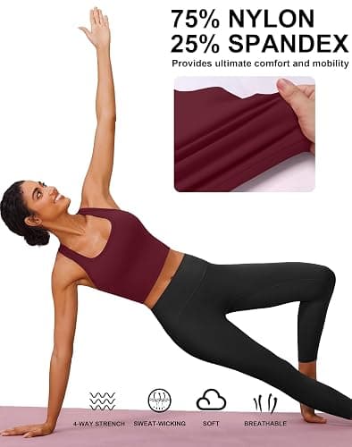 PINSPARK Sports Bra Longline Racerback Tank Tops for Women Padded Workout Yoga Top thumbnail 3