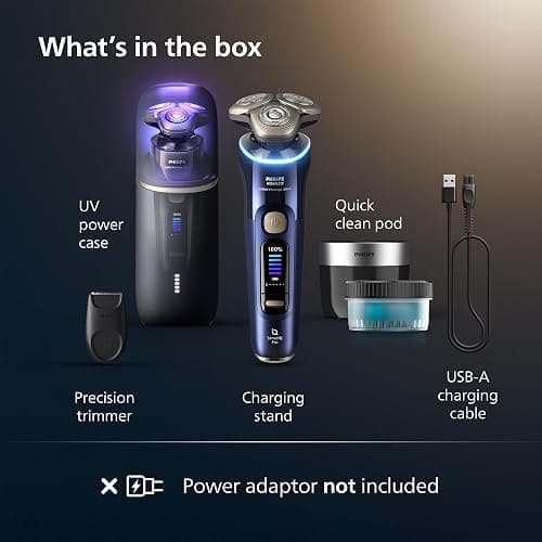 Philips Norelco Shaver i9000 Prestige Ultra, Wet & Dry Electric Shaver, Adriatic, SenseIQ Pro Technology, Triple Lift & Cut System, 360 Rotating NanoTech Precision Blades, Precision Trimmer, XP9401/92 thumbnail 8
