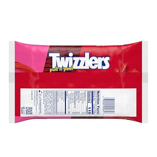 TWIZZLERS PULL 'N' PEEL Cherry Flavored Licorice Style, Chewy Candy Big Bag, 28 oz thumbnail 2