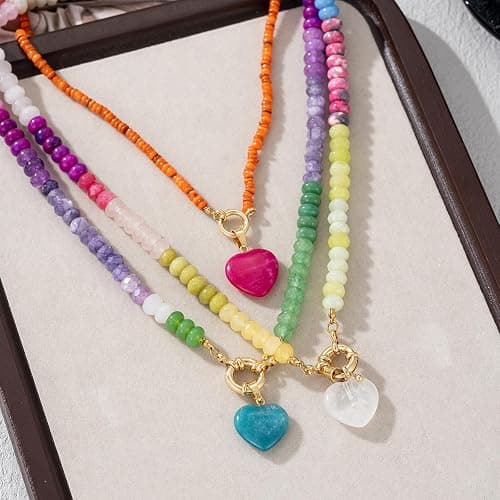 Trendy Stainless Steel Gold Plated Charm Necklace with Heart Pearl Pepper Conch Ceramic Pendant Necklace for Women Collares Chokers Jewelry thumbnail 4