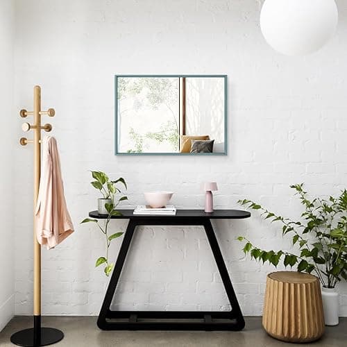 AAZZKANG Metal Framed Rectangle Wall Mounted Mirror Decorative Modern Bedroom Bathroom Vanity Mirrors Vertical or Horizontal Blue thumbnail 7