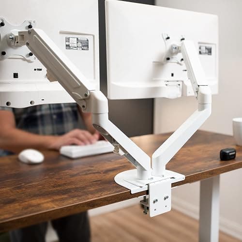 VIVO Steel Reinforcement Bracket Mount Plate for Thin, Glass, and Other Fragile Table Top Surfaces, Compatible with Most Monitor Stand C-Clamp Installations, Anti-Slip No Scratch, White, STAND-AC01RW thumbnail 2