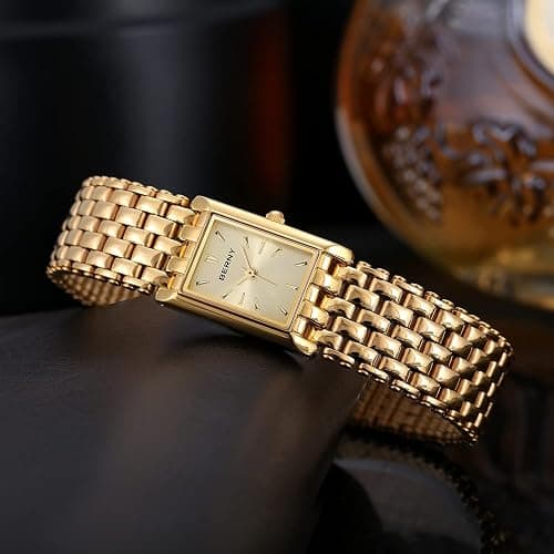 BERNY Gold Watches for Women Updated Ladies Quartz Wrist Watches Stainless Steel Band Womens Small Gold Watch Luxury Casual Fashion Bracelet Tools Included thumbnail 5