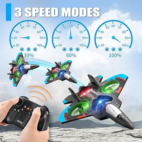 4DRC V32 Foam Remote Control Airplanes RC Planes for Kids Adults 8-16, RC Airplane Fighter Jet with Light, 360° Flip Fighter Jet Toys, Stunt Roll, Airplane Toy Gifts for Kids Boys thumbnail 3