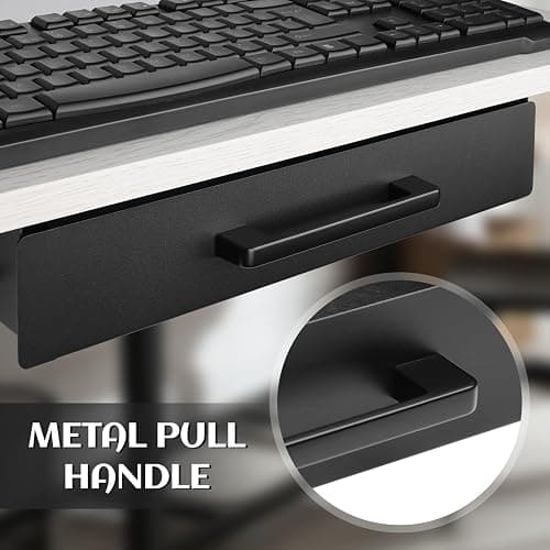 Huiyangteng Under Desk Drawer Slide Out,Under Desk Shelf,Drawers for Under Desk,Home Office Storage Organizer, Black（12inch） thumbnail 4