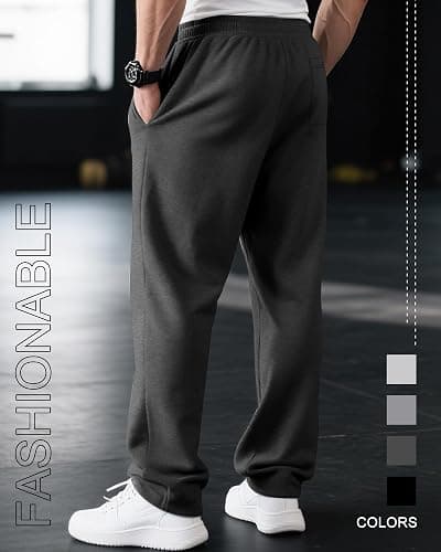 Neer 4 Pack Men's Sweatpants Joggers with Pockets Open Bottom Gym Athletic Pants Baggy Workout Casual Running Clothing thumbnail 6