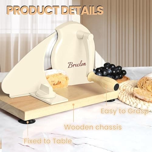 Manual Bread Slicer for Homemade Sourdough Bread, Adjustable Thickness&Evenly Slicing, Hand Crank Bread Slicer with Scale Line and Suction Cup, Serrated Blade Design, Patent:USD105861 thumbnail 5
