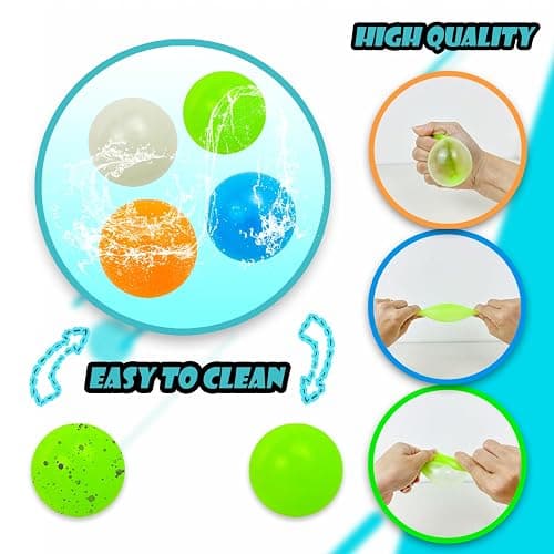 Glow in The Dark Sticky Balls that Stick to The Ceiling,Stress Balls for Kids and Adults,Glowing Sticky Ball,ASMR Cool Stuff for Teens,Elevated Ball,Glow Toys,LumiBalls,Stocking Stuffers(4Pcs) thumbnail 5