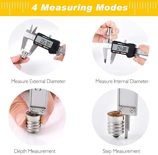 Adoric Digital Caliper, Electronic Digital Caliper Stainless Steel Body with Large LCD Screen | 0-6 Inches | Inch/Millimeter Conversion thumbnail 6