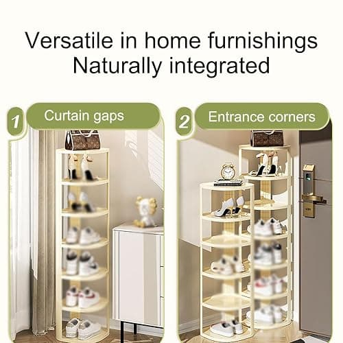 JHDXL Rotating Shoe Rack, Household Essentials, Vertical Spinning Shoe Display Lazy Susan, Spinning Shoe Display Lazy Susan, Handbag Rotate Tower Closet Organization(87cm/34.3in) thumbnail 6