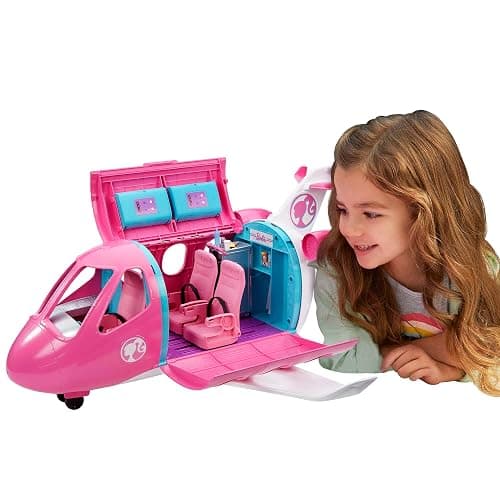Barbie Toy Airplane Playset, Dreamplane with 15+ Doll-Sized Accessories Including Puppy, Snack Cart, Reclining Seats & More (Amazon Exclusive) - DreamPlane - Image 1