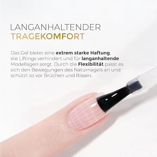 Rubber Base Gel Perfect Flex 10ml, Flexibles Aufbaugel für optimale Haftung, LED/UV Grundiergel & Base Coat, Selbstglättend, splitterfrei & stoßfest, Für Gelmodellage & Problemnägel, Lynis Nailshop.de thumbnail 5