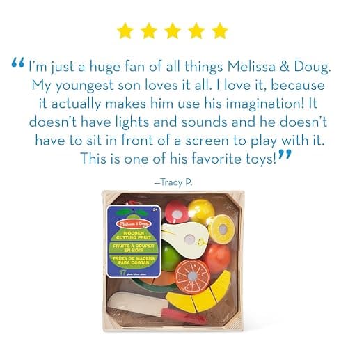 Melissa & Doug Wooden Cutting Fruit Toy Food Set & Pretend Play Kitchen Accessories, Preschool Learning Toys for Girls & Boys 3+ thumbnail 5