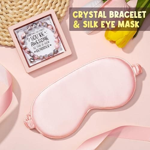 Birthday Gifts for Women Friendship, Unique Happy Birthday Gifts Basket for Mom Her Best Friend Sister Wife Girlfriend Coworker, Luxury Self Care Box Rose Relaxing Spa Gifts Set for Women with Blanket thumbnail 7