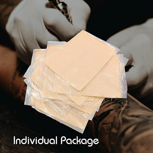Jconly 320PCS Tattoo Practice Kit - Fake Skin and Ink Caps Set With 300 Mixed Pigment Cups (#9 Small, #13 Medium, #16 Large) and 20 Practice Skins - Tattoo Supplies thumbnail 4