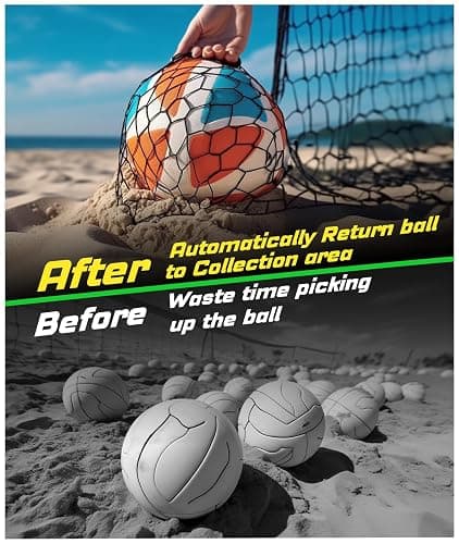 Volleyball Training Net System,7 Adjustable Heights Practice Equipment Net Station,Improve Volleyball Serve&Spike Skills with Ball Return, Portable &Easy Setup for Backyard Individual &Team Practice thumbnail 6