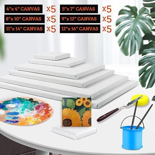 30 Pack Canvases for Painting with 4x4“, 5x7”, 8x10“, 9x12”, 11x14“, 12x16”, Painting Canvas for Oil & Acrylic Paint thumbnail 5