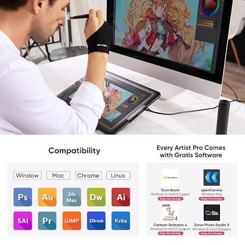 XPPen Drawing Tablet with Screen Full-Laminated Graphics Drawing Monitor Artist13.3 Pro Graphics Tablet with Adjustable Stand and 8 Shortcut Keys (8192 Levels Pen Pressure, 123% sRGB) thumbnail 8