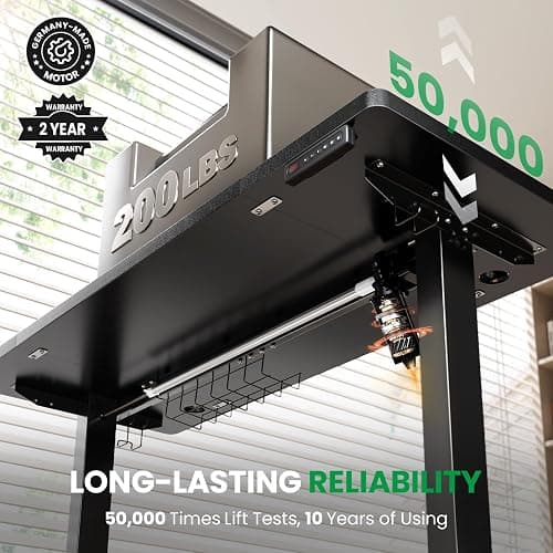 SIAGO Electric Standing Desk Adjustable - 48 x 24 Inch Sit Stand up Desk with Cable Management - 3 Memory Preset Adjustable Height Table thumbnail 3