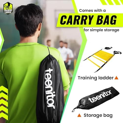 Teenitor Agility Ladder Speed Ladder Training Ladder for Soccer, Speed, Football Fitness Feet Training Carry Bag Agility Training Equipment 13 rungs, 23 feet thumbnail 4