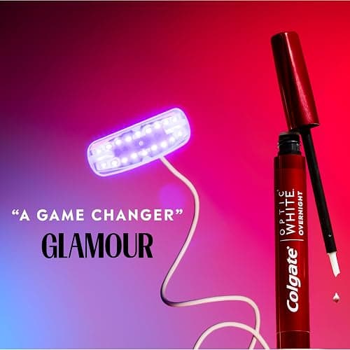 Colgate Optic White ComfortFit LED Teeth Whitening Kit, Hydrogen Peroxide Teeth Whitening Gel Kit, Helps Remove 10 Years of Stains, Enamel Safe, Includes Whitening Pen and Flexible LED Light thumbnail 2
