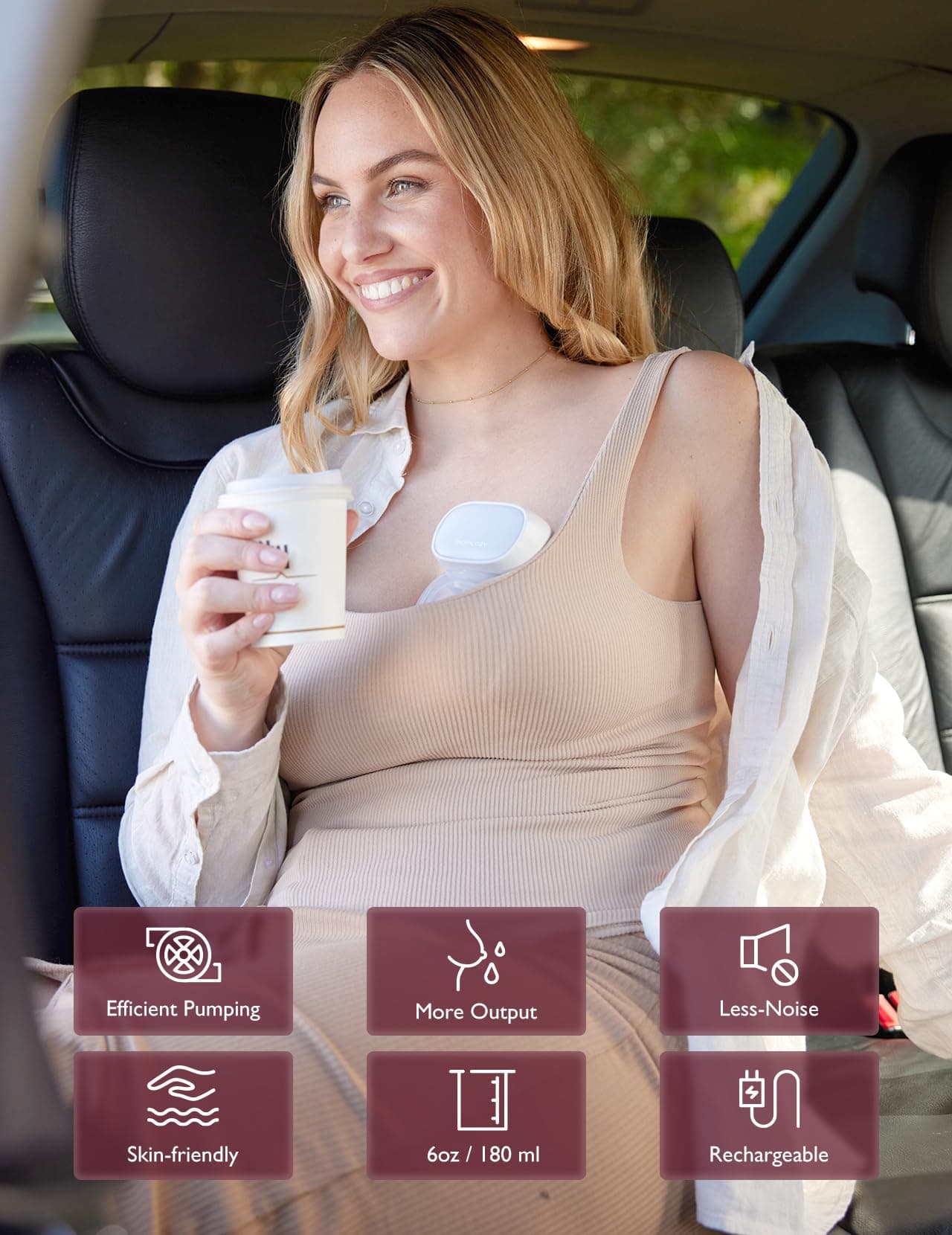 Momcozy Breast Pump Hands Free S9 Pro of Longer Battery Life & LED Display, Wearable Breast Pump Double Portable Electric Breast Milk Pump with 2 Modes & 9 Levels - 24mm, 1 Pack Gray thumbnail 2