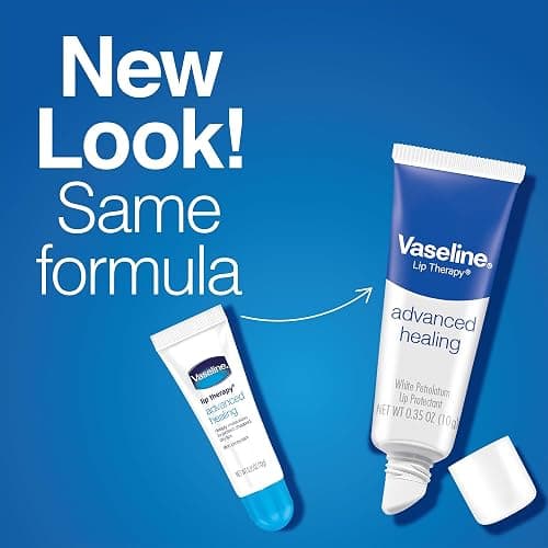 Vaseline Lip Therapy Advanced Healing 3-Pack – White Petroleum Moisturizing Lip Balm for Extremely Dry Lips, 0.35 Oz Ea thumbnail 3