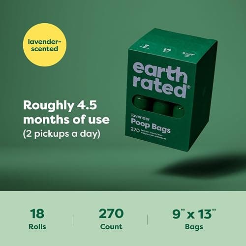 Earth Rated Dog Poop Bags on Refill Rolls, 270 Bags, Lavender | Guaranteed Leak Proof and Extra Thick Waste Bag Refill Rolls thumbnail 7