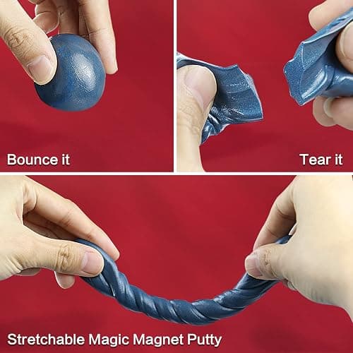 Arfun Magnetic Slime Putty, Soft Magic Slime Hand Therapy Putty Fidget Game Stress Relief Thinking Educational Toy with Upgraded Magnet Christmas Birthday Gift for Boys Girls Adults (Blue) thumbnail 4
