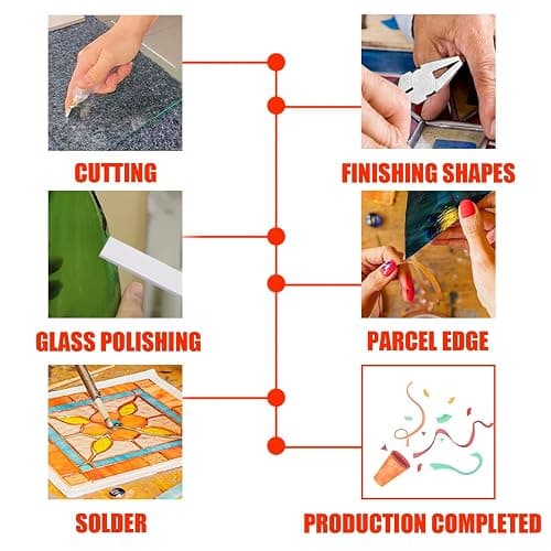 Stained Glass Kit, 23PCS Stained Glass Starter Tool Set, Professional Simple Making DIY Glass & Mosaic Tools Set,Glass Cutter Tool&Soldering Iron Kit for Glass Worker/Glas thumbnail 3