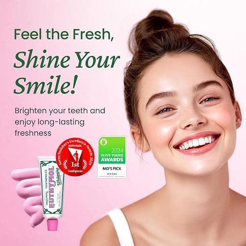 EUTHYMOL Whitening Toothpaste, Stain Removal in 2 Weeks | 3.7 fl oz | Whitening Toothpaste for sensitive Gum & Teeth, Stain Removal in 2 Weeks, Bad Breath, Cavity Prevention, Aluminum Tube thumbnail 2