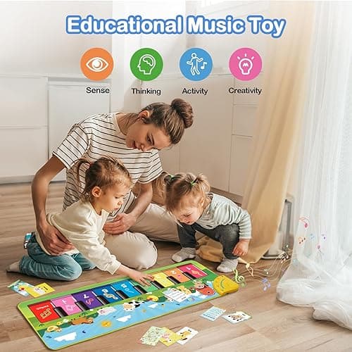 FOKI Floor Piano Mat for Toddlers, Baby Kid Sensory Educational Dancing Keyboard Carpet Animal Sounds Blanket Touch Playmat Musical Mats Birthday Toddler Toys for 1 2 3 4 5 Year Old Boy Girl Gifts - AMMI01 thumbnail 4