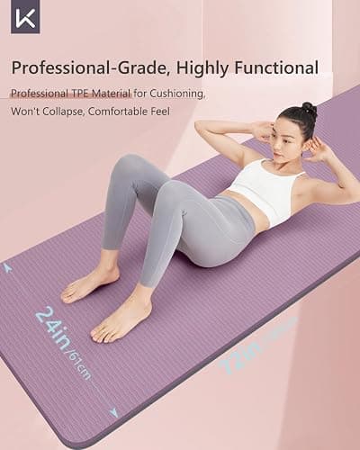 KEEP Yoga Mat 7mm Thick Non Slip - Extra Cushion TPE Exercise Mat for Home Workout & Pilates, Eco Friendly Knee Protection, 72"x24" Large Fitness Mat with Carrying Strap thumbnail 2