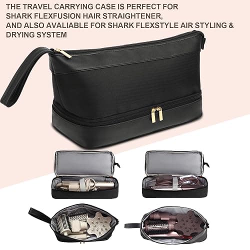 GENCAM Flexfusion Carrying Case for Shark, Travel Case for Shark Glam Ceramic/FlexFusion Hair Straightener, Travel Bag for Shark Flexfusion Air Ceramic HD641S/HD642S /HD6052S(Black) thumbnail 6